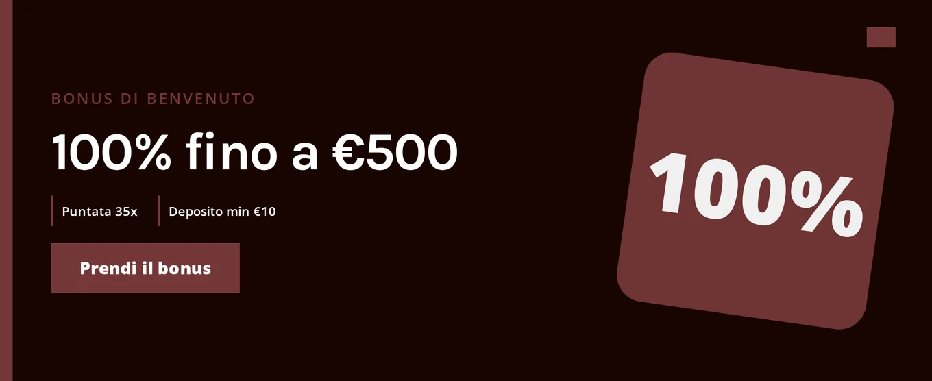 Richiedi bonus benvenuto 100%